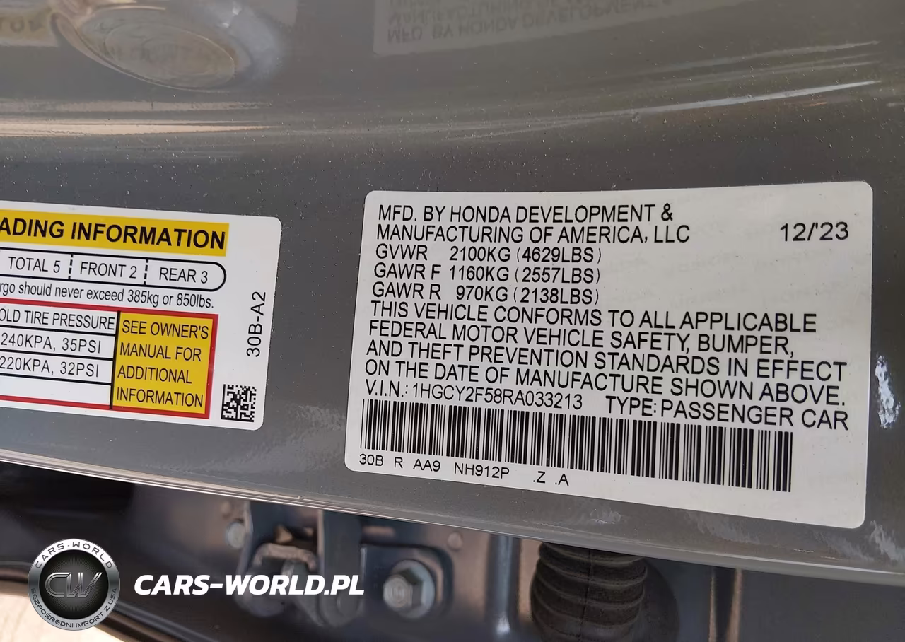 2024 Honda Accord Hybrid Sport VIN:1HGCY2F58RA033213 - 9
