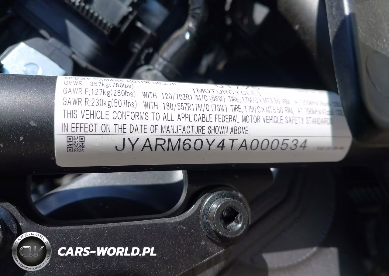 2026 Yamaha Yzfr7 VIN:JYARM60Y4TA000534 - 10