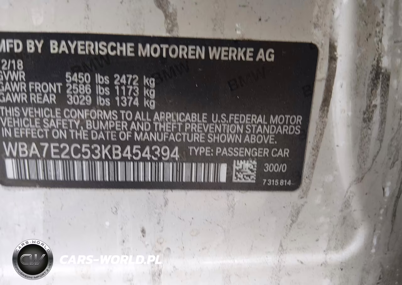 2019 BMW 740I VIN:WBA7E2C53KB454394 - 9