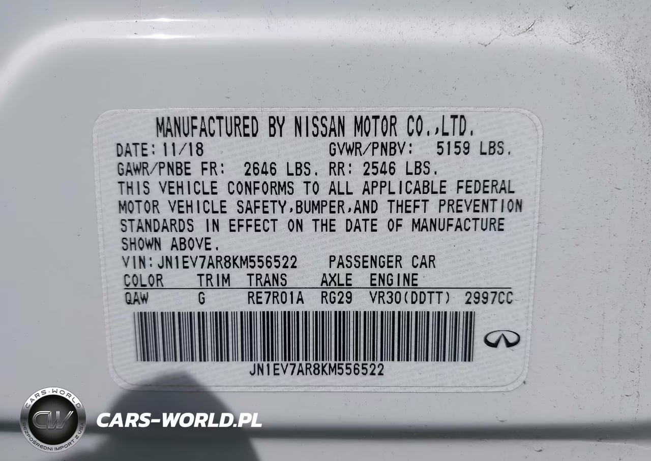 2019 Infiniti Q50 3.0T Luxe VIN:JN1EV7AR8KM556522 - 9