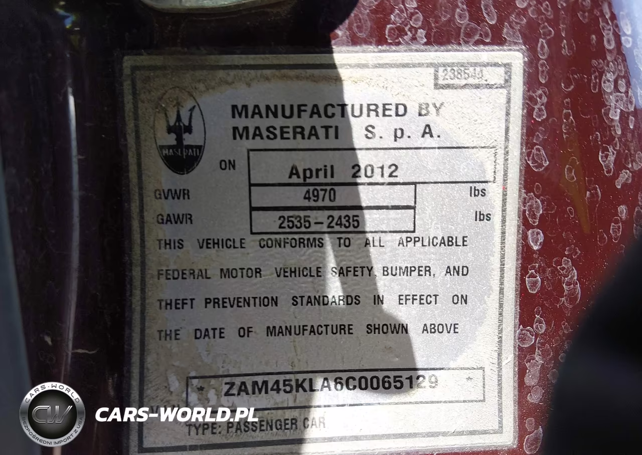 2012 Maserati Granturismo S Automatic VIN:ZAM45KLA6C0065129 - 9