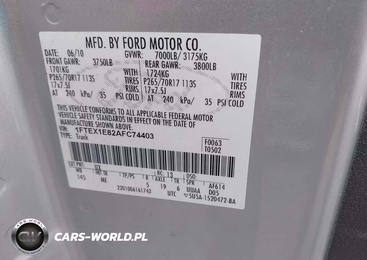 2010 Ford F-150 Stx-Xl-Xlt VIN:1FTEX1E82AFC74403 - 9