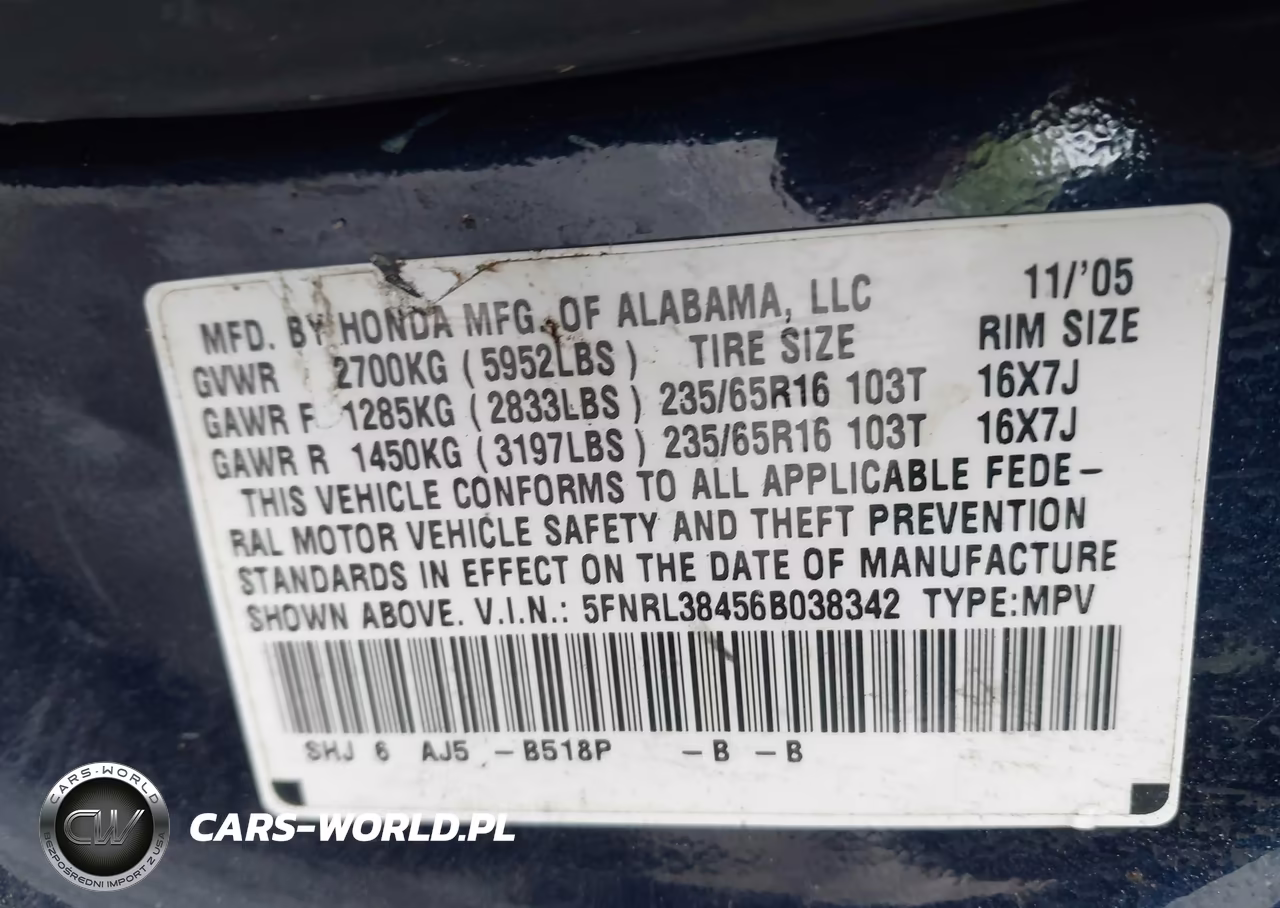 2006 Honda Odyssey Ex VIN:5FNRL38456B038342 - 9