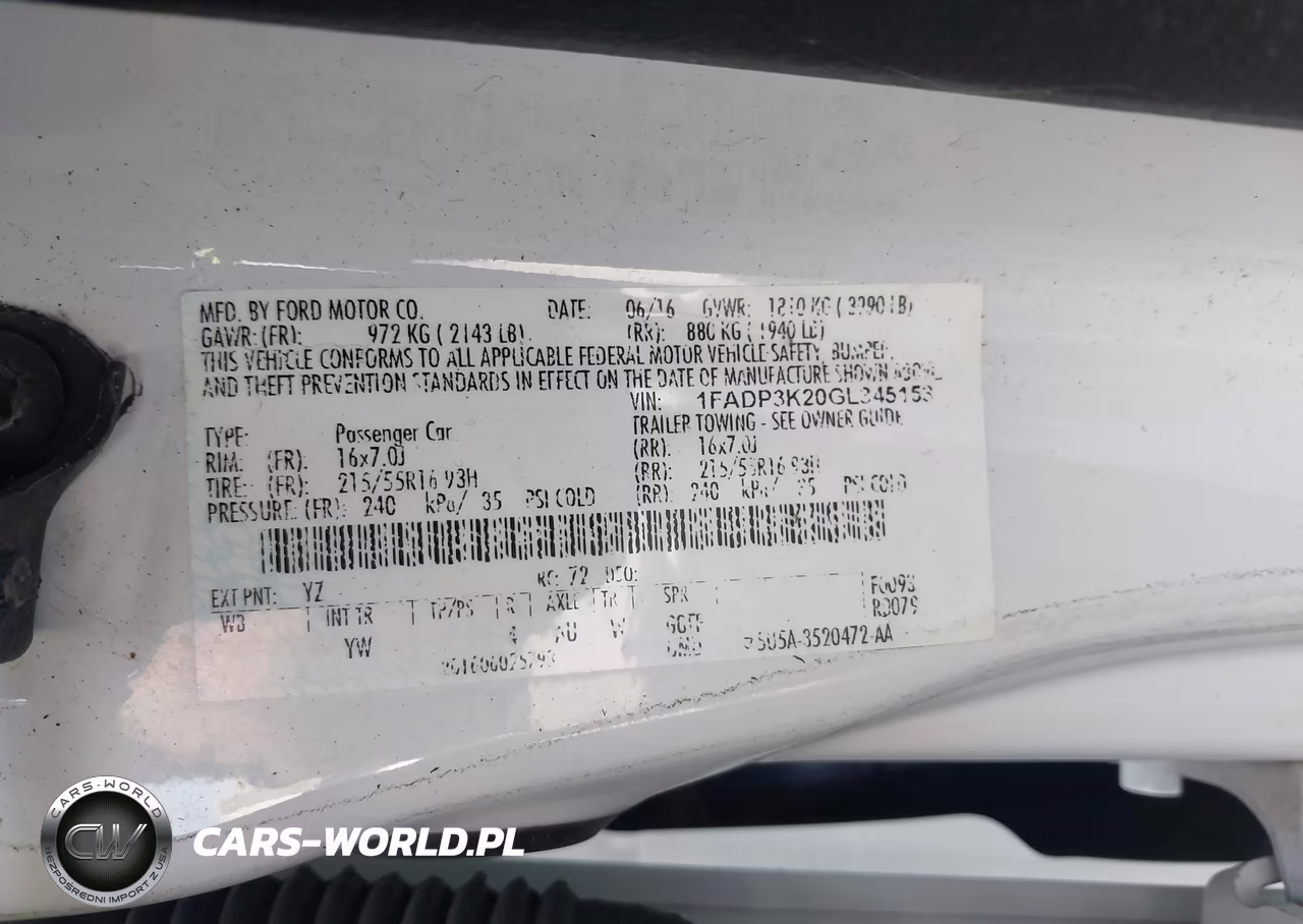 2016 Ford Focus Se VIN:1FADP3K20GL345153 - 9