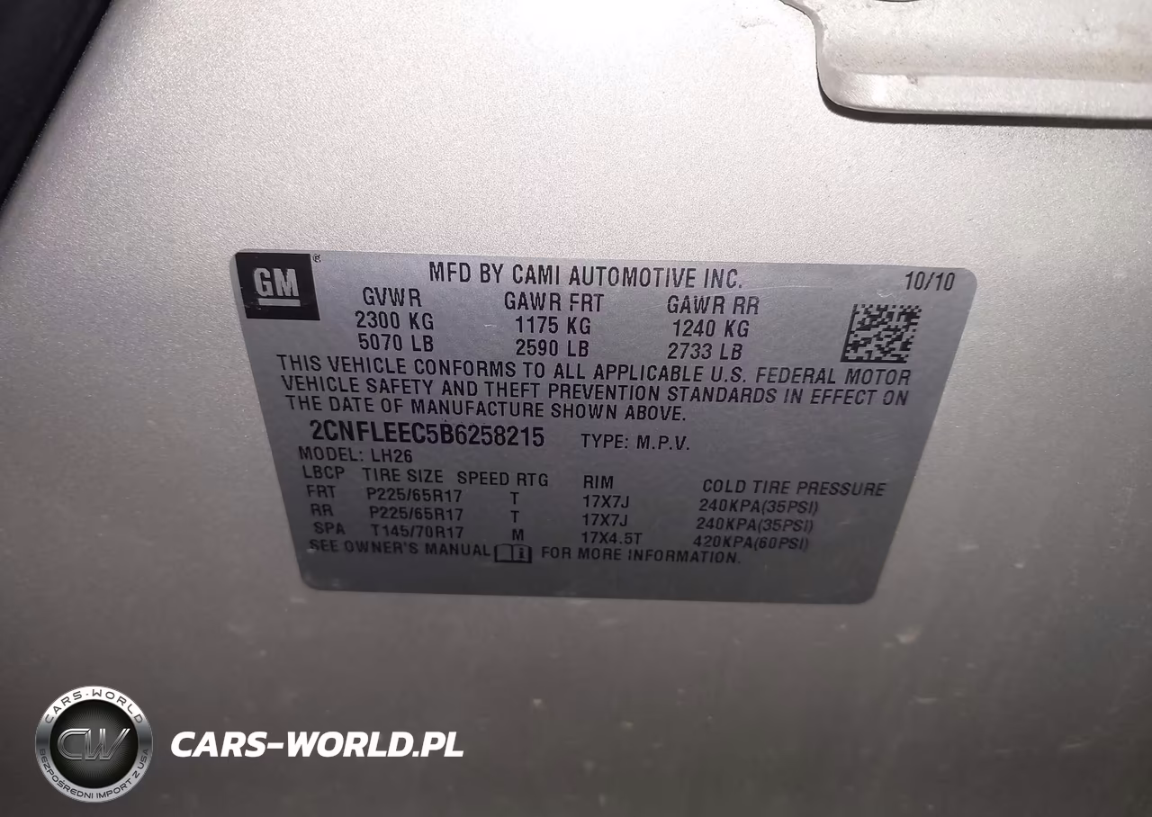 2011 Chevrolet Equinox 1Lt VIN:2CNFLEEC5B6258215 - 9