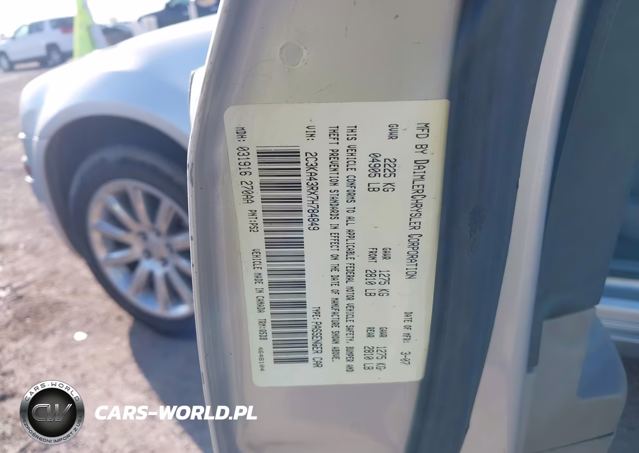 2007 Chrysler 300 VIN:2C3KA43RX7H784849 - 9