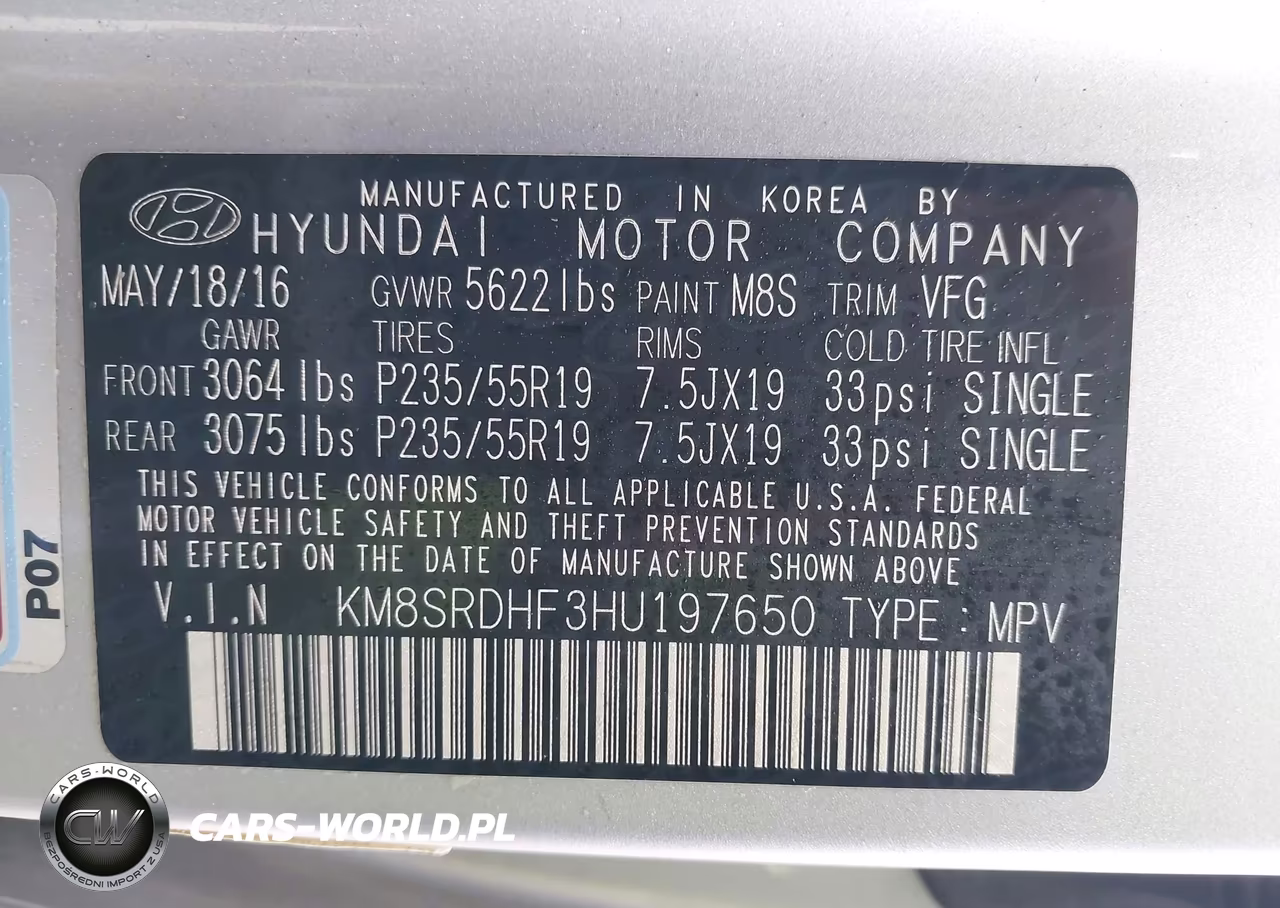 2017 Hyundai Santa Fe Limited Ultimate VIN:KM8SRDHF3HU197650 - 9