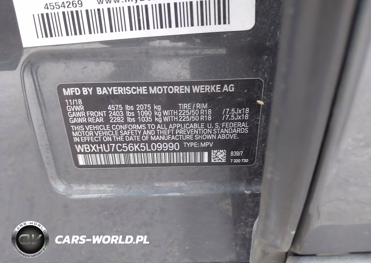 2019 BMW X1 Sdrive28I VIN:WBXHU7C56K5L09990 - 9