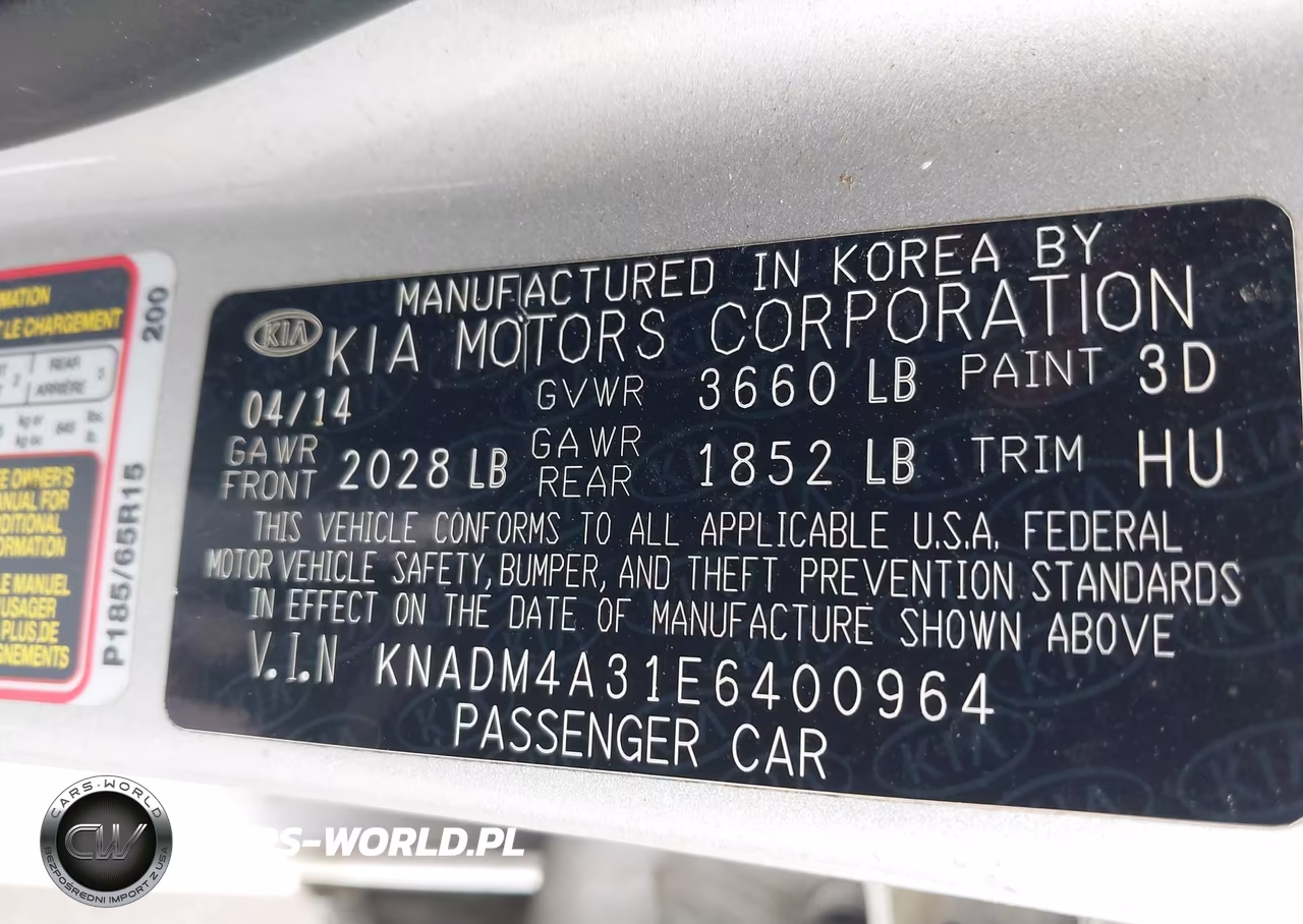 2014 Kia Rio Lx VIN:KNADM4A31E6400964 - 9