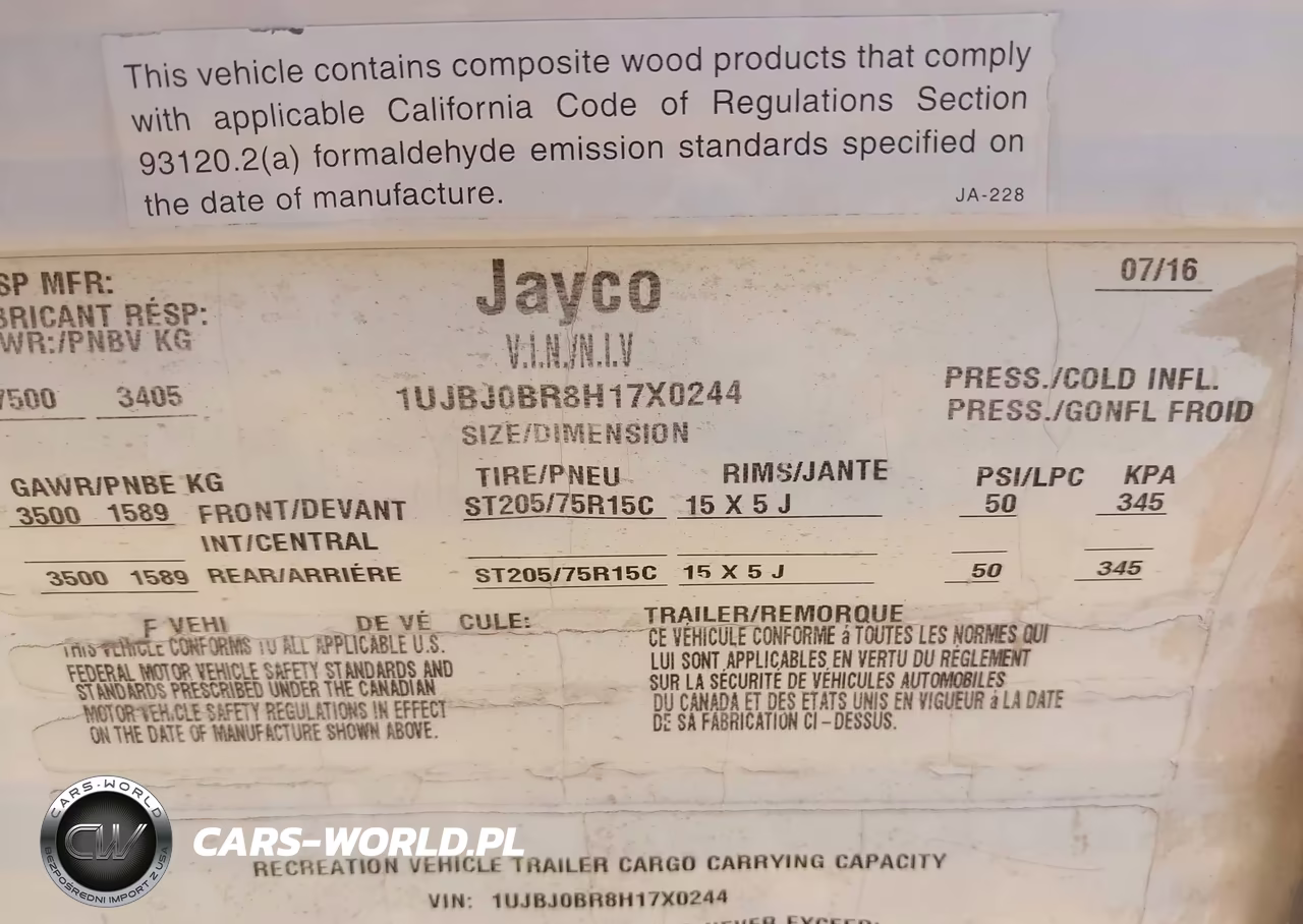 2017 Jayco Jay Flight Slx Serie VIN:1UJBJ0BR8H17X0244 - 9