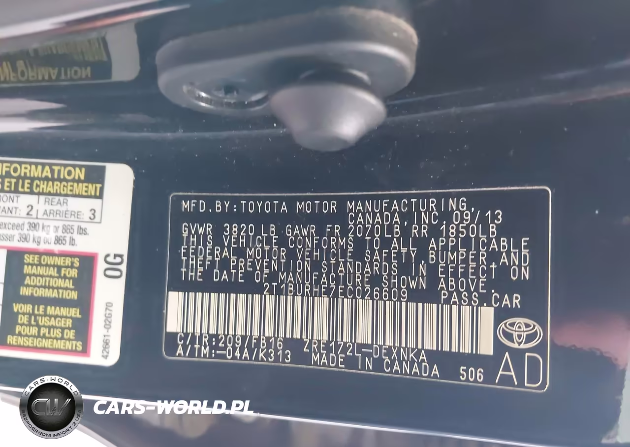 2014 Toyota Corolla Le VIN:2T1BURHE7EC026609 - 9