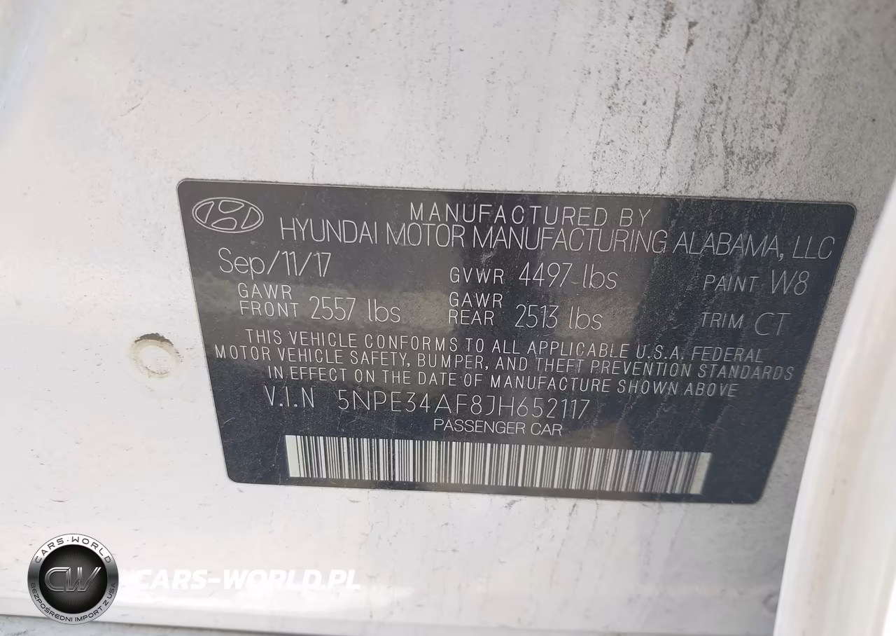 2018 Hyundai Sonata Sel VIN:5NPE34AF8JH652117 - 9