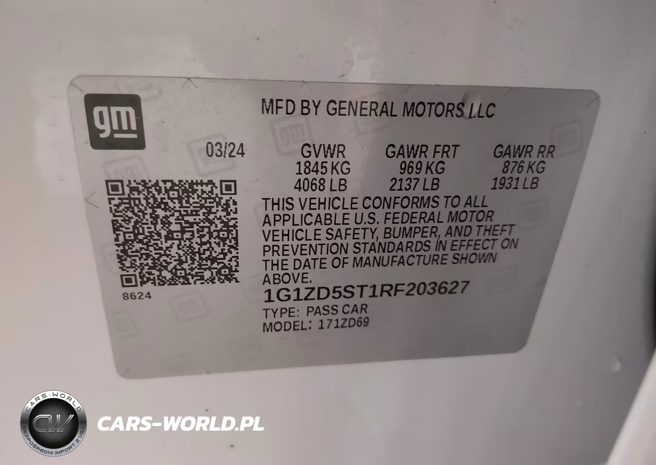 2024 Chevrolet Malibu Fwd 1Lt VIN:1G1ZD5ST1RF203627 - 9