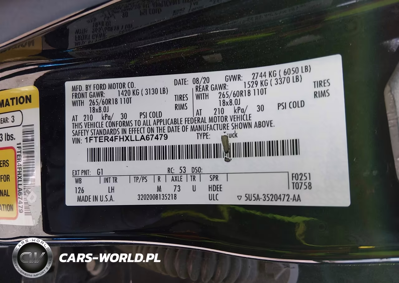 2020 Ford Ranger Xlt VIN:1FTER4FHXLLA67479 - 9