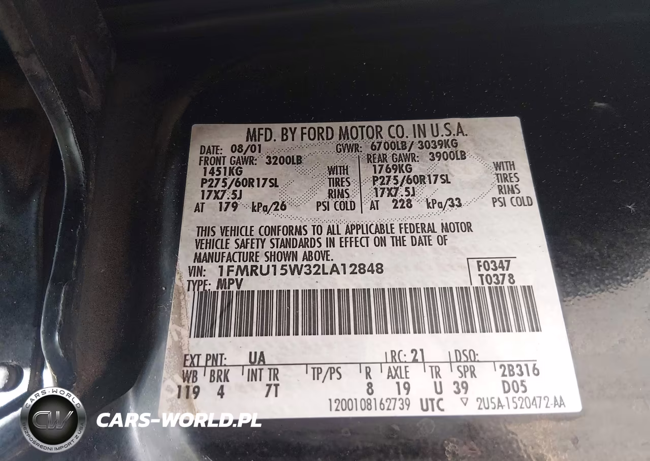 2002 Ford Expedition Xlt VIN:1FMRU15W32LA12848 - 9