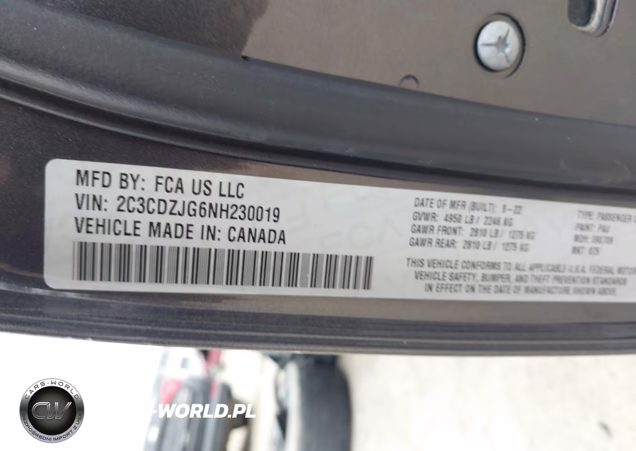 2022 Dodge Challenger Gt VIN:2C3CDZJG6NH230019 - 9