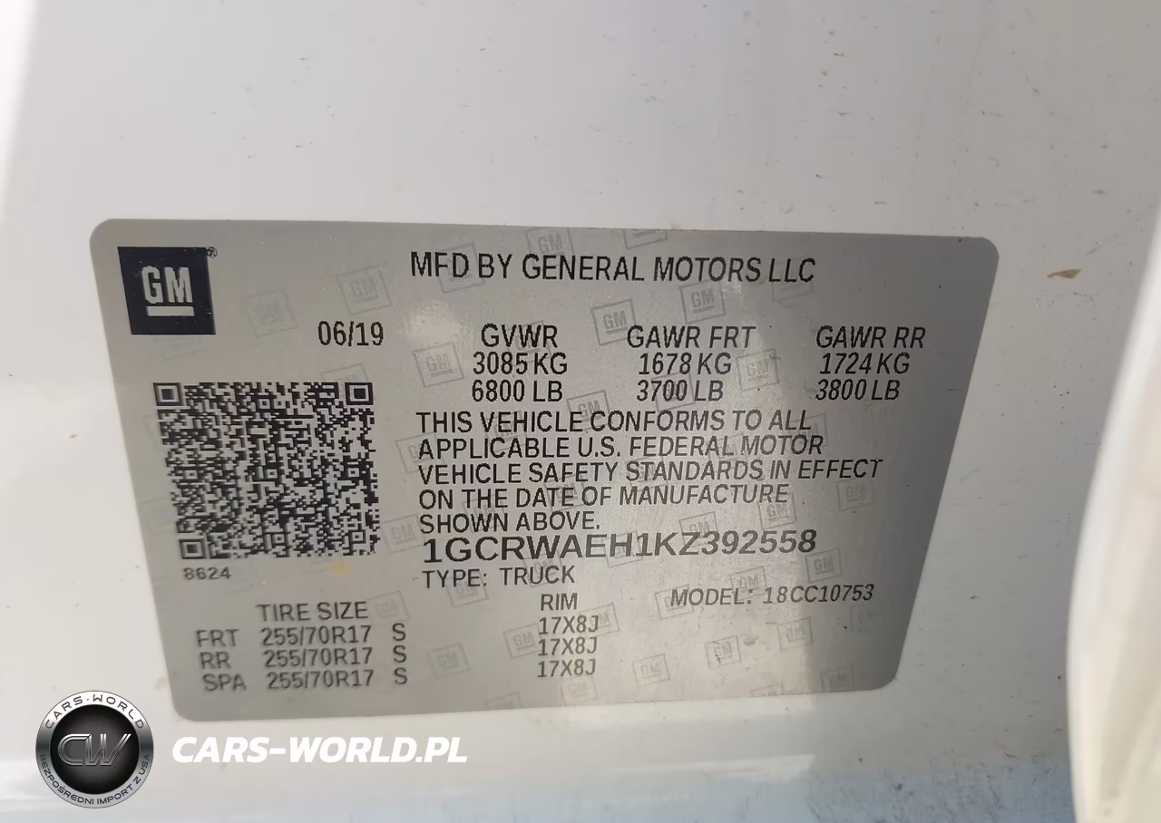 2019 Chevrolet Silverado 1500 Work Truck VIN:1GCRWAEH1KZ392558 - 9