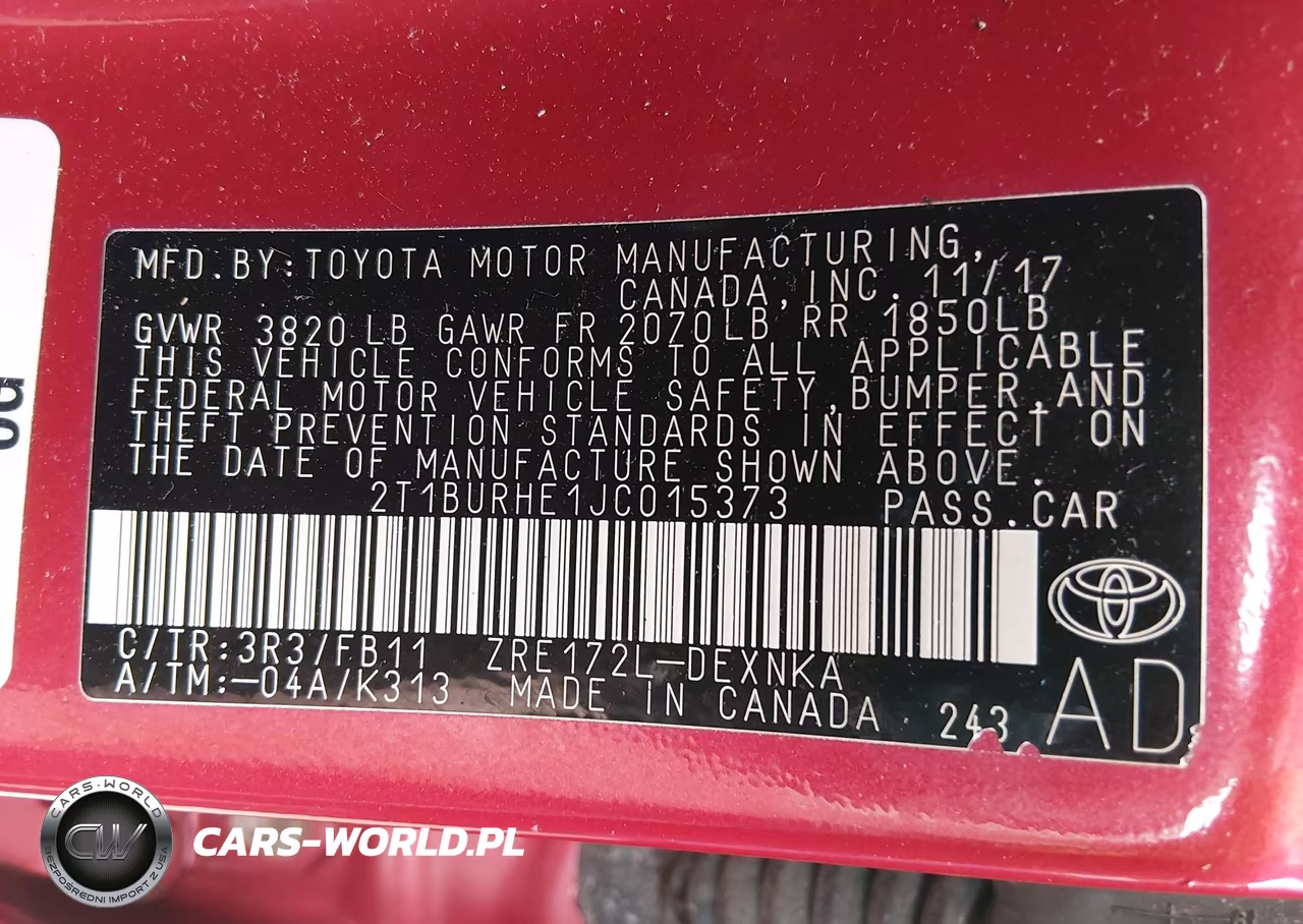 2018 Toyota Corolla Le VIN:2T1BURHE1JC015373 - 9
