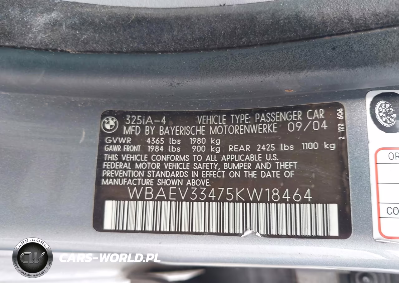 2005 BMW 325I VIN:WBAEV33475KW18464 - 9