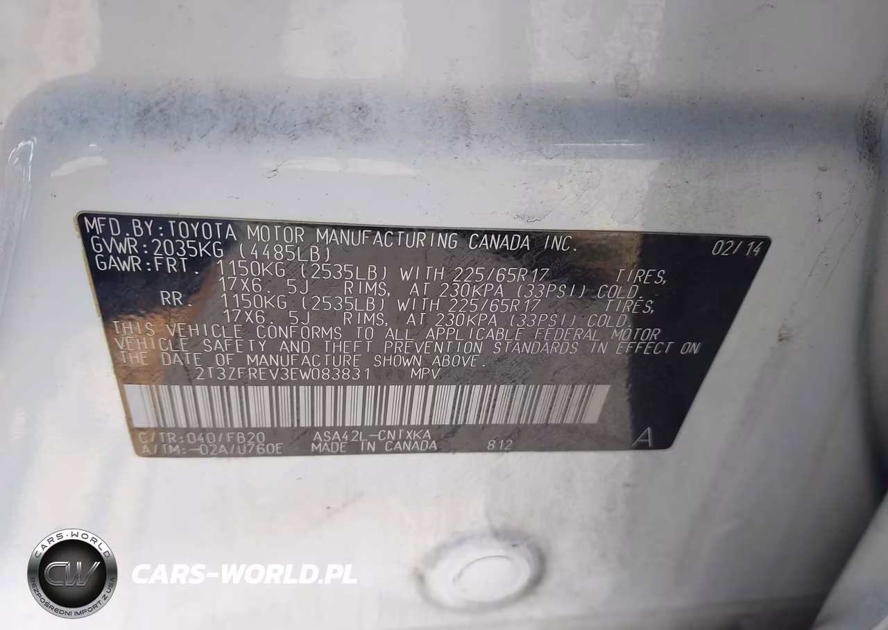 2014 Toyota Rav4 Le VIN:2T3ZFREV3EW083831 - 9