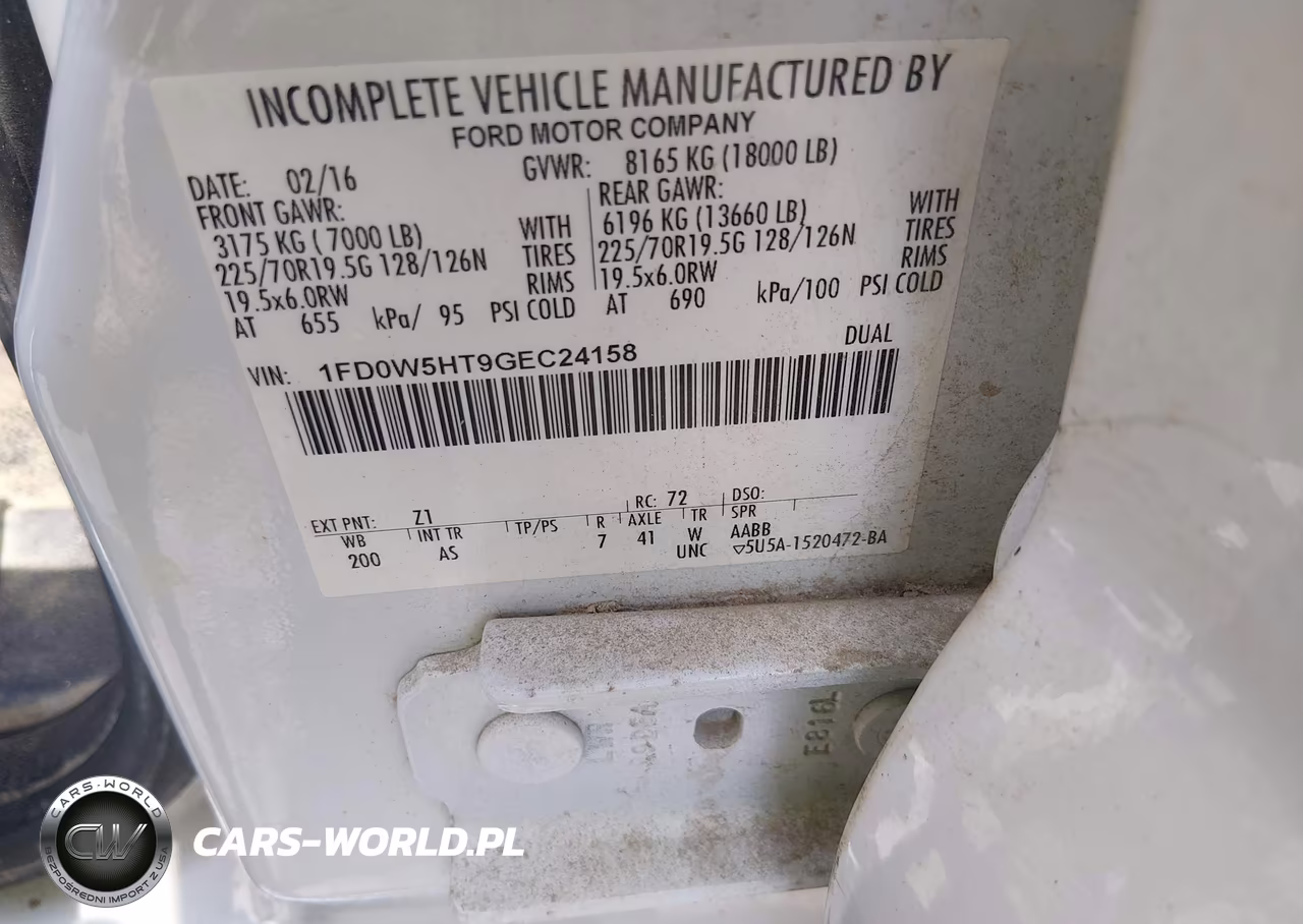 2016 Ford F-550 Chassis Xl VIN:1FD0W5HT9GEC24158 - 8