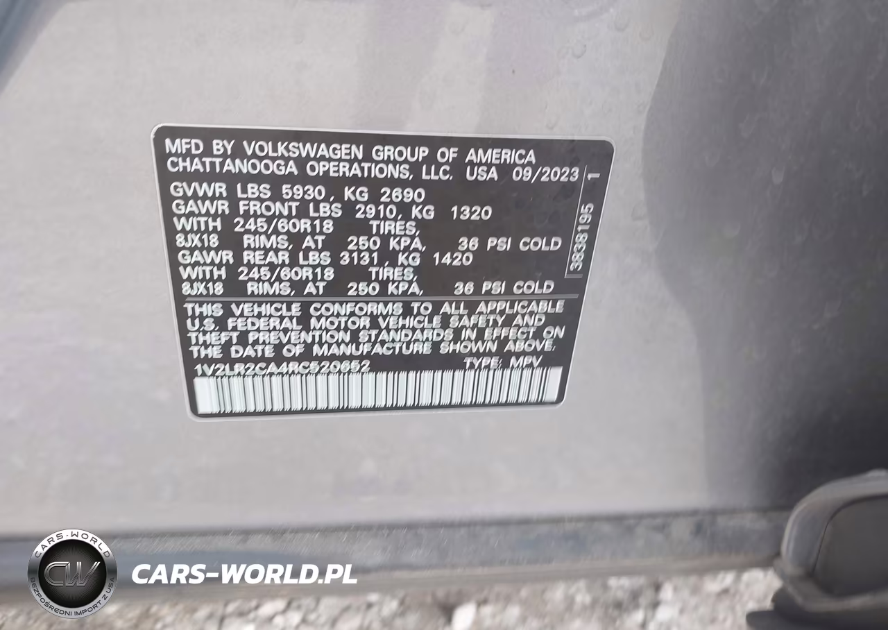 2024 Volkswagen Atlas 2.0T Se VIN:1V2LR2CA4RC520652 - 9