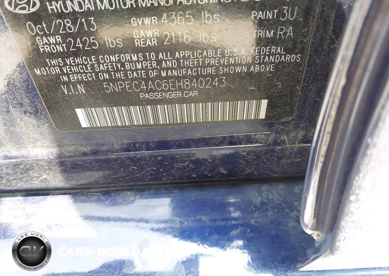 2014 Hyundai Sonata Limited VIN:5NPEC4AC6EH840243 - 9