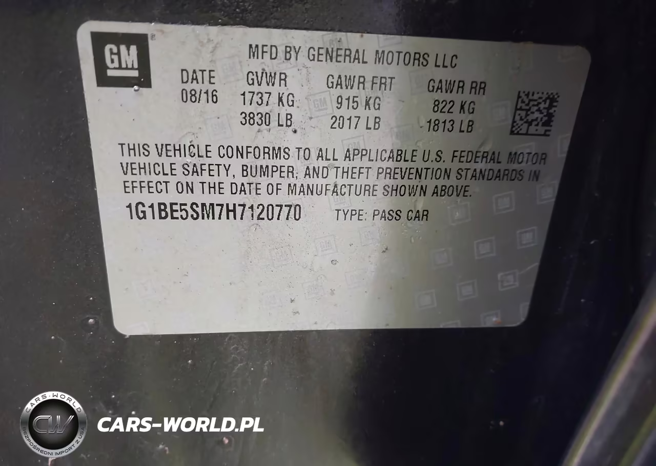 2017 Chevrolet Cruze Lt Auto VIN:1G1BE5SM7H7120770 - 9