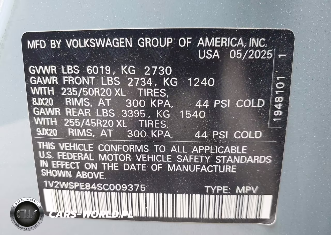 2025 Volkswagen Id.4 Awd Pro S VIN:1V2WSPE84SC009375 - 9