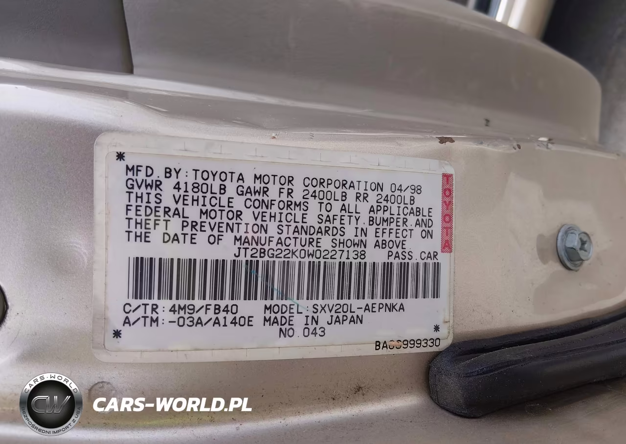 1998 Toyota Camry Le VIN:JT2BG22K0W0227138 - 9