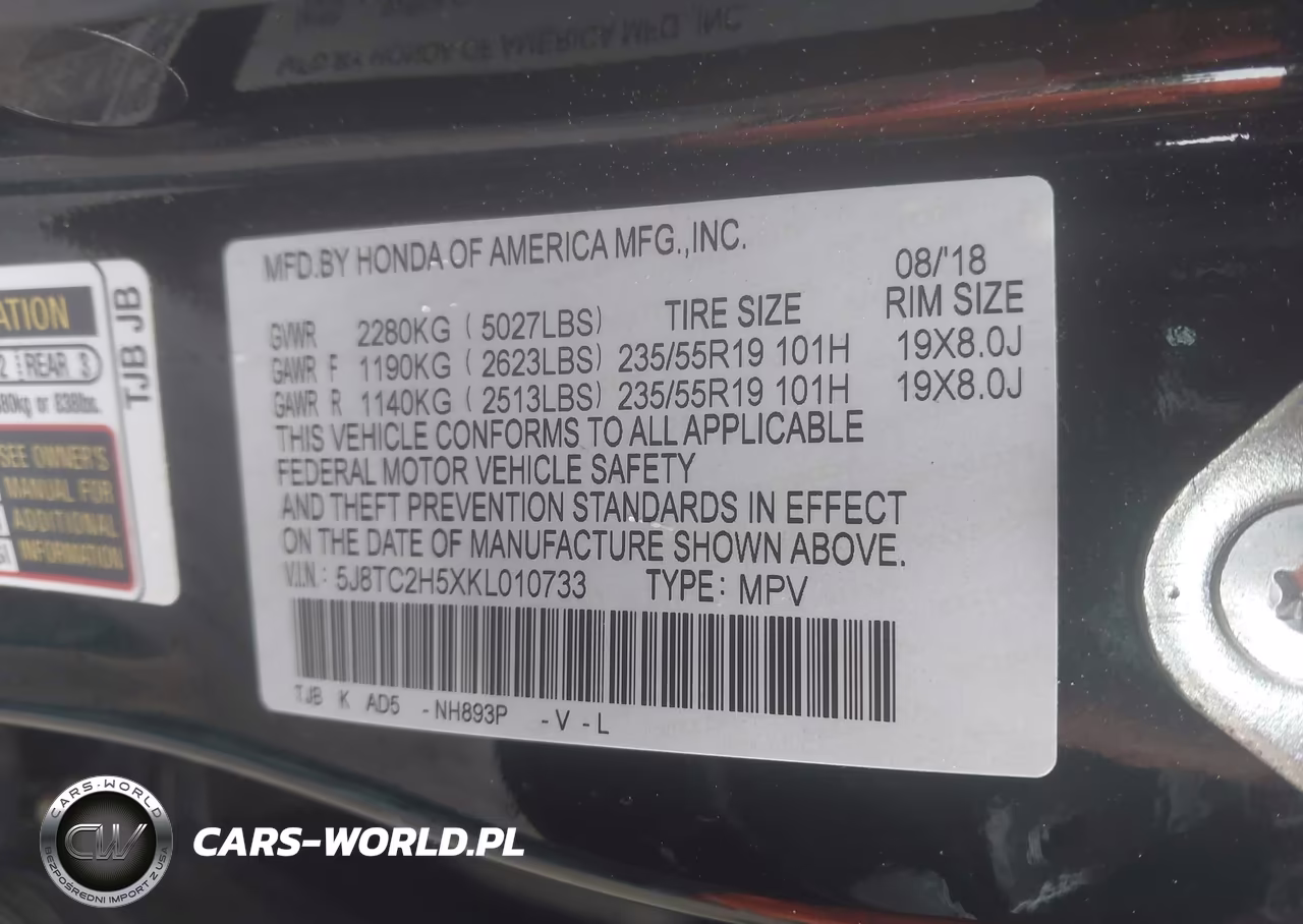 2019 Acura Rdx Technology Package VIN:5J8TC2H5XKL010733 - 9