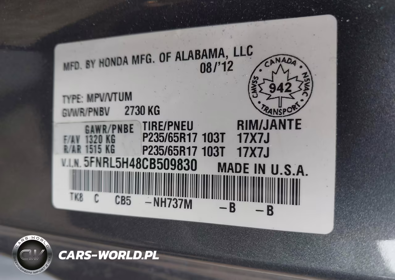 2012 Honda Odyssey Ex VIN:5FNRL5H48CB509830 - 9