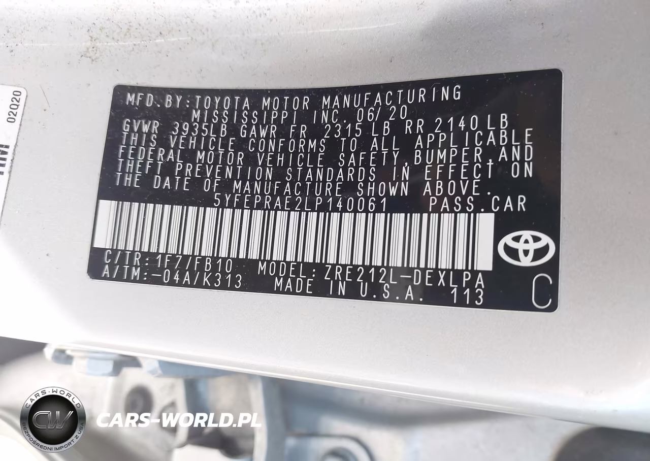 2020 Toyota Corolla Le VIN:5YFEPRAE2LP140061 - 9