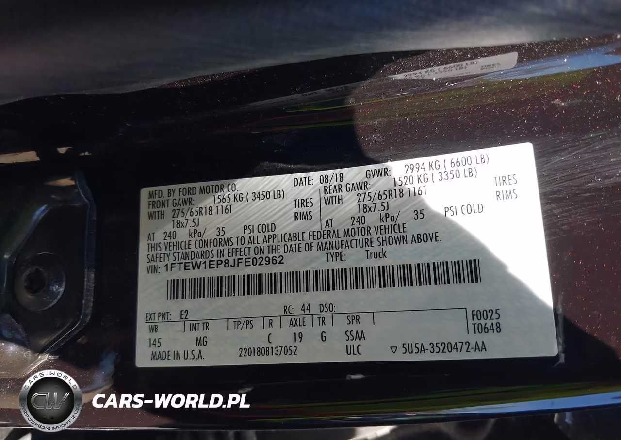 2018 Ford F-150 Xlt VIN:1FTEW1EP8JFE02962 - 9