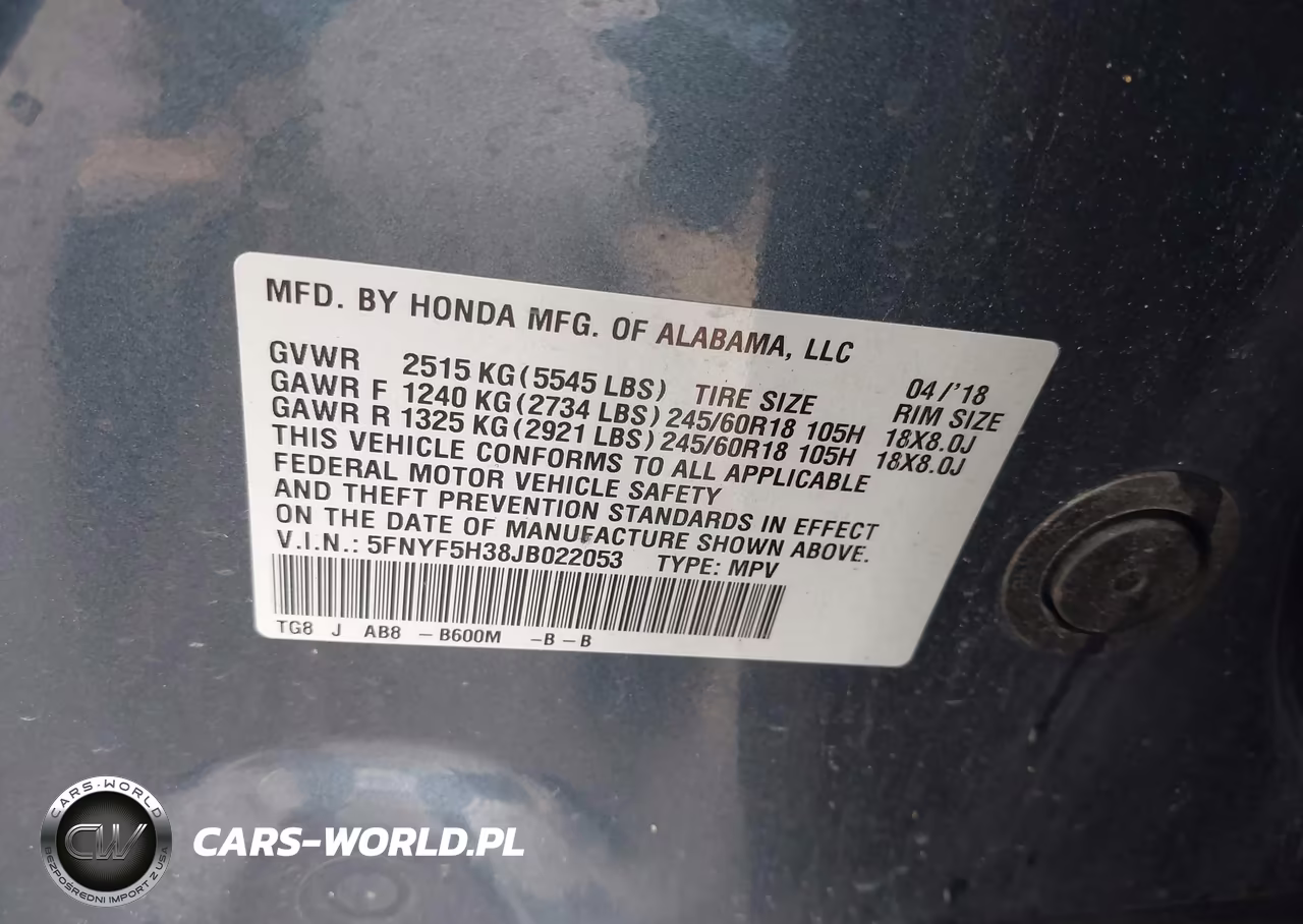 2018 Honda Pilot Ex VIN:5FNYF5H38JB022053 - 9