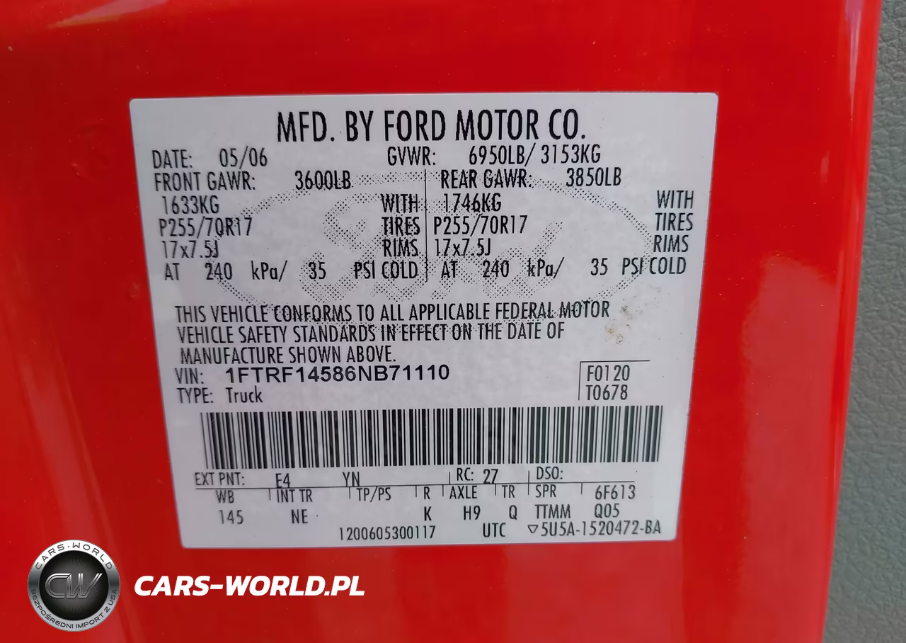 2006 Ford F-150 Fx4-Xl-Xlt VIN:1FTRF14586NB71110 - 9