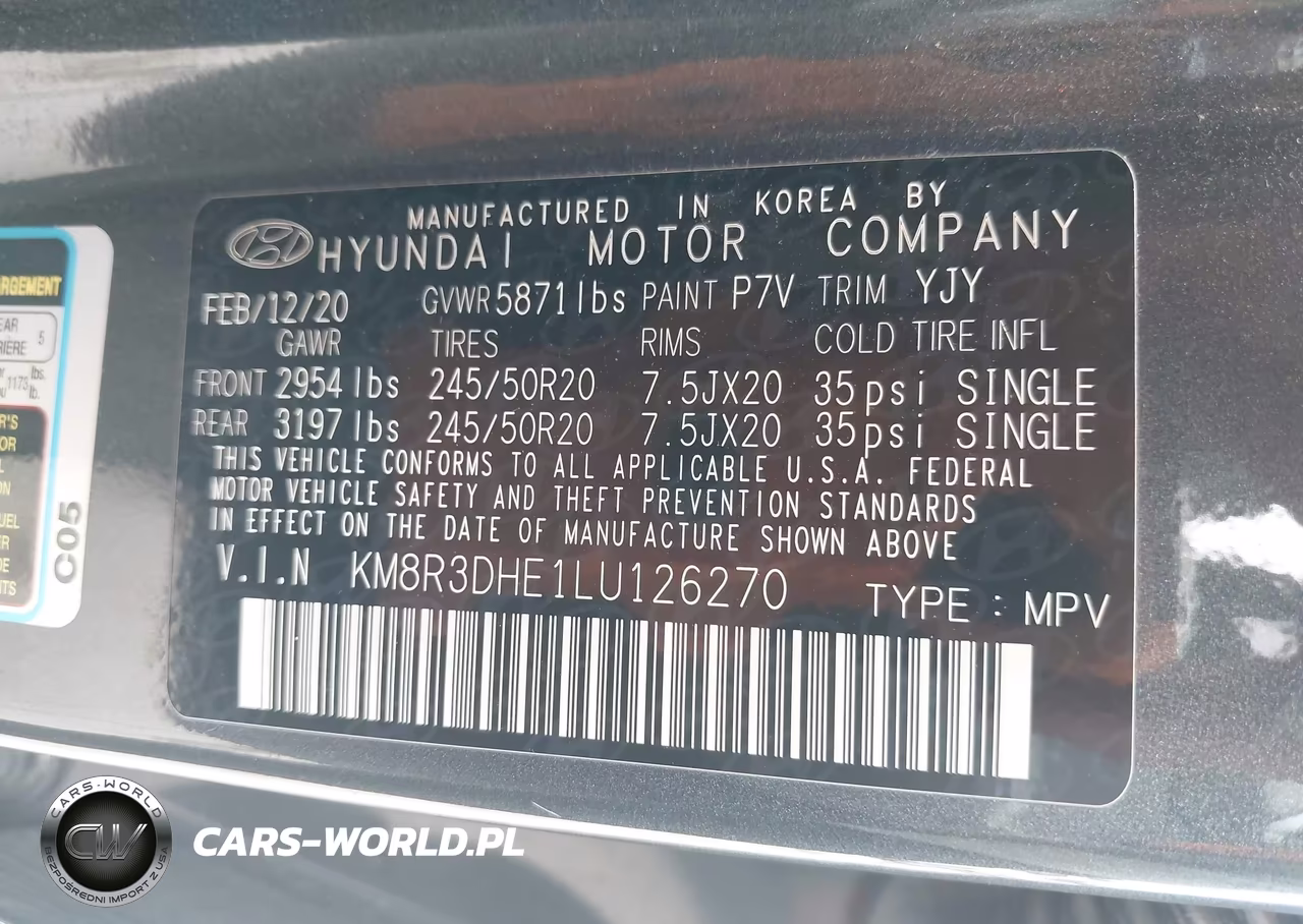 2020 Hyundai Palisade Sel VIN:KM8R3DHE1LU126270 - 9