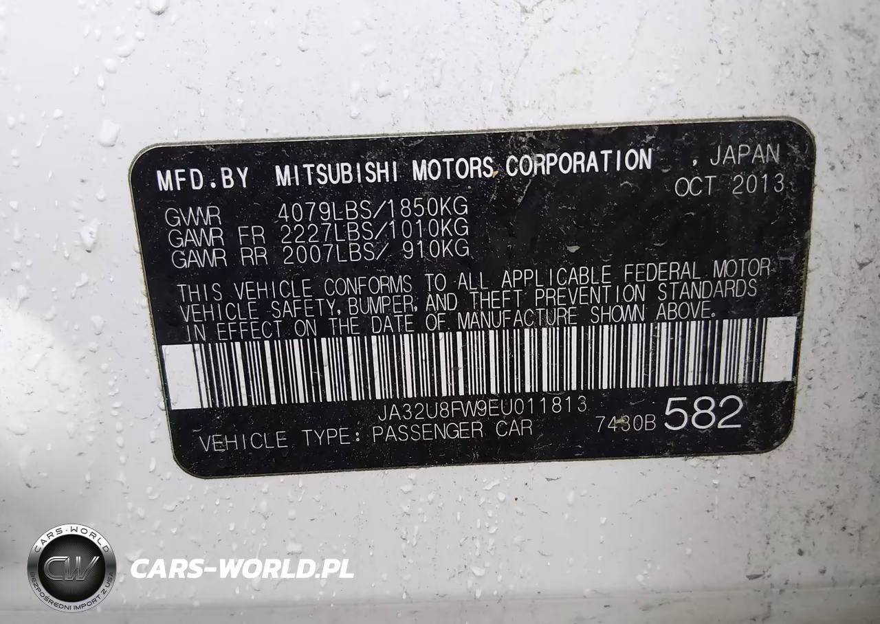 2014 Mitsubishi Lancer Gt VIN:JA32U8FW9EU011813 - 9