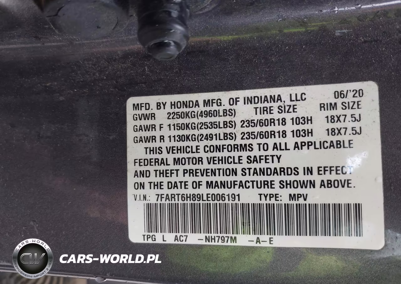 2020 Honda Cr-V Hybrid Ex-L VIN:7FART6H89LE006191 - 9
