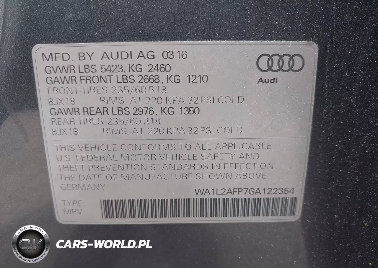 2016 Audi Q5 2.0T Premium VIN:WA1L2AFP7GA122354 - 9