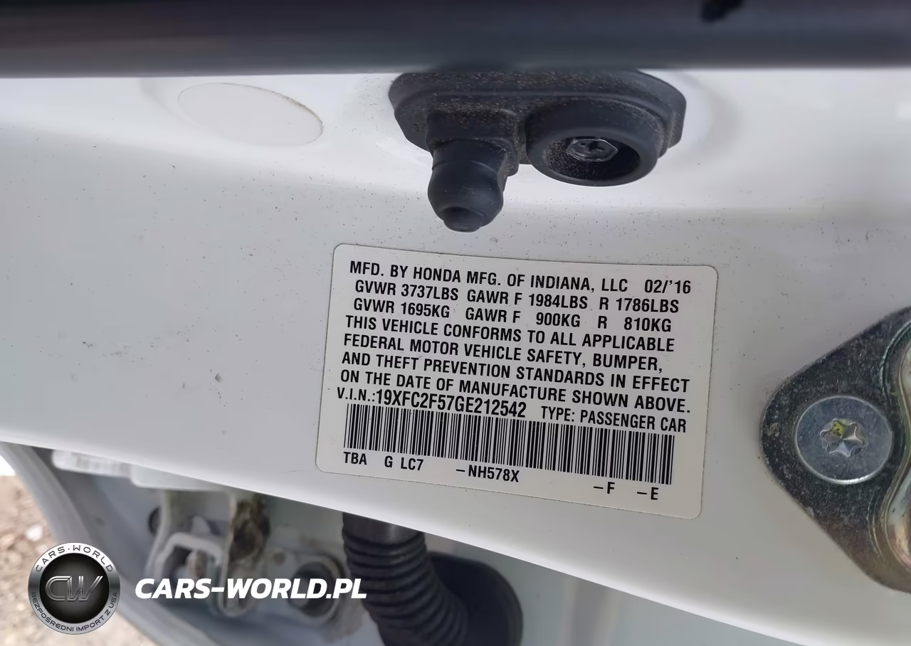 2016 Honda Civic Lx VIN:19XFC2F57GE212542 - 9