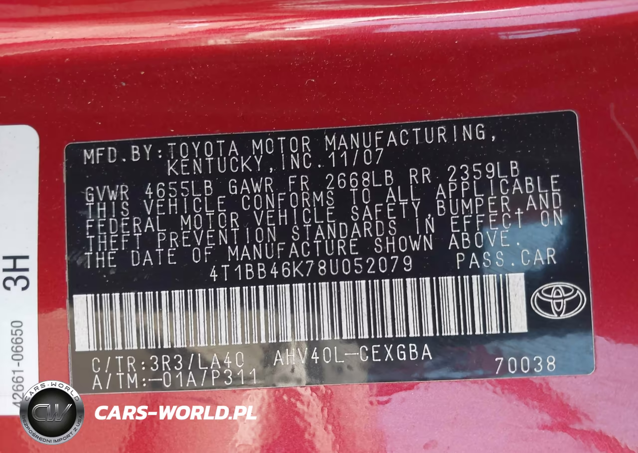 2008 Toyota Camry Hybrid VIN:4T1BB46K78U052079 - 9
