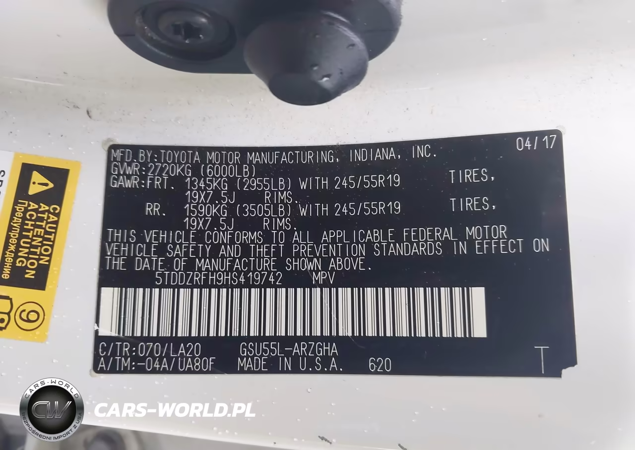 2017 Toyota Highlander Limited Platinum VIN:5TDDZRFH9HS419742 - 9
