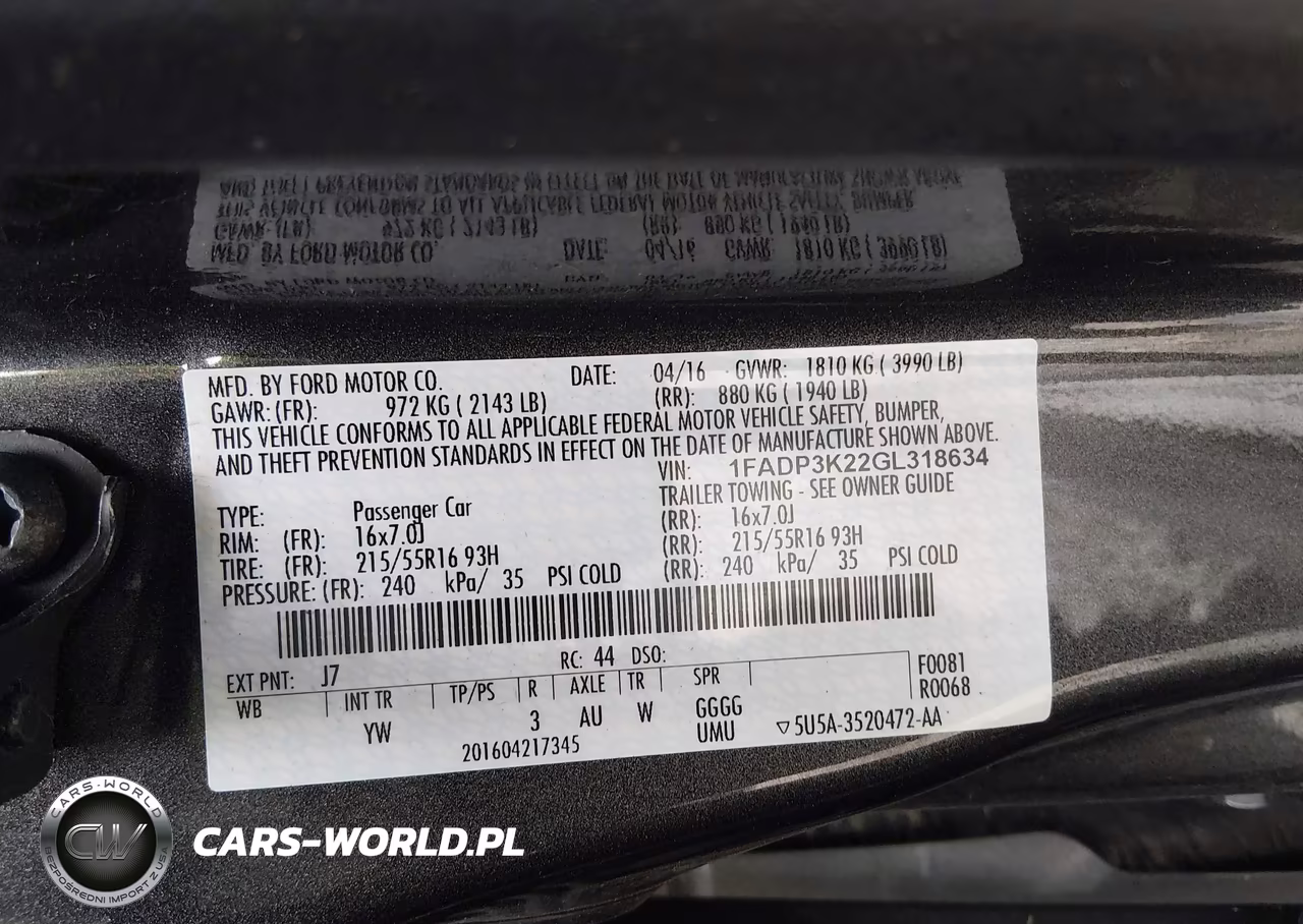 2016 Ford Focus Se VIN:1FADP3K22GL318634 - 9
