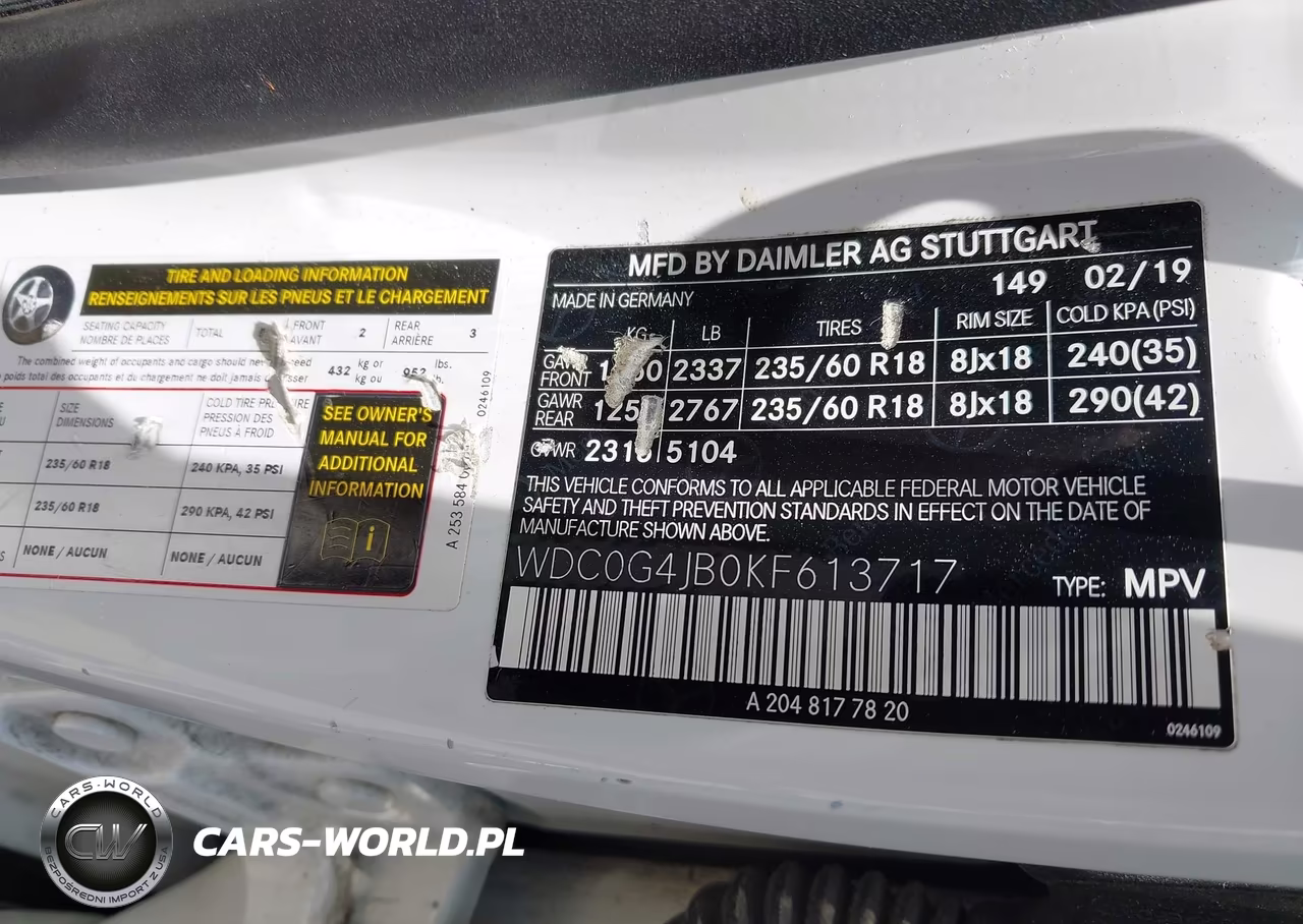 2019 Mercedes-Benz Glc 300 VIN:WDC0G4JB0KF613717 - 9