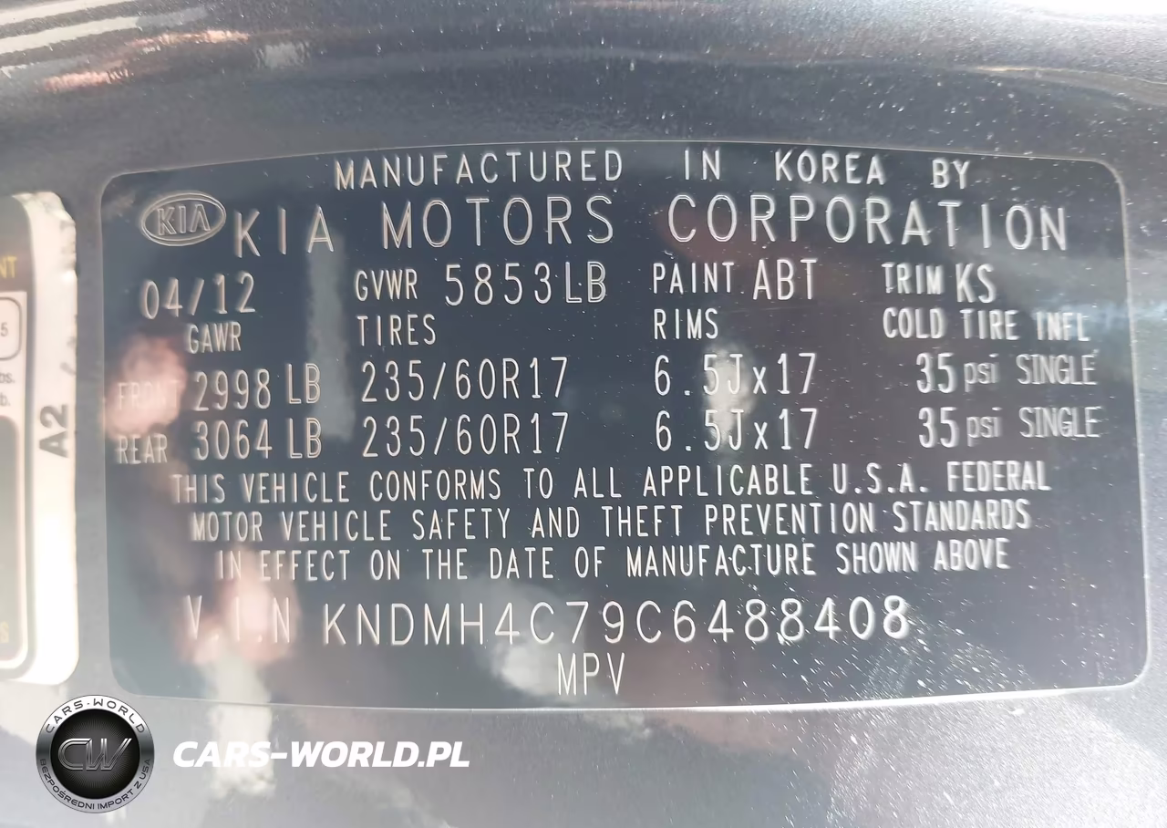 2012 Kia Sedona Ex VIN:KNDMH4C79C6488408 - 9