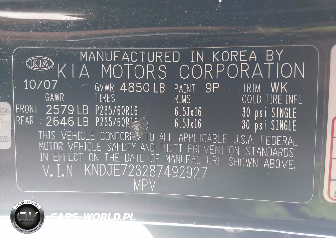 2008 Kia Sportage Lx V6 VIN:KNDJE723287492927 - 9