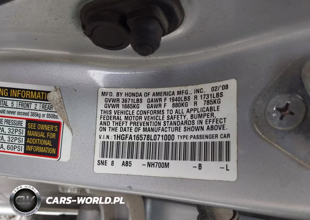 2008 Honda Civic Lx VIN:1HGFA16578L071000 - 9