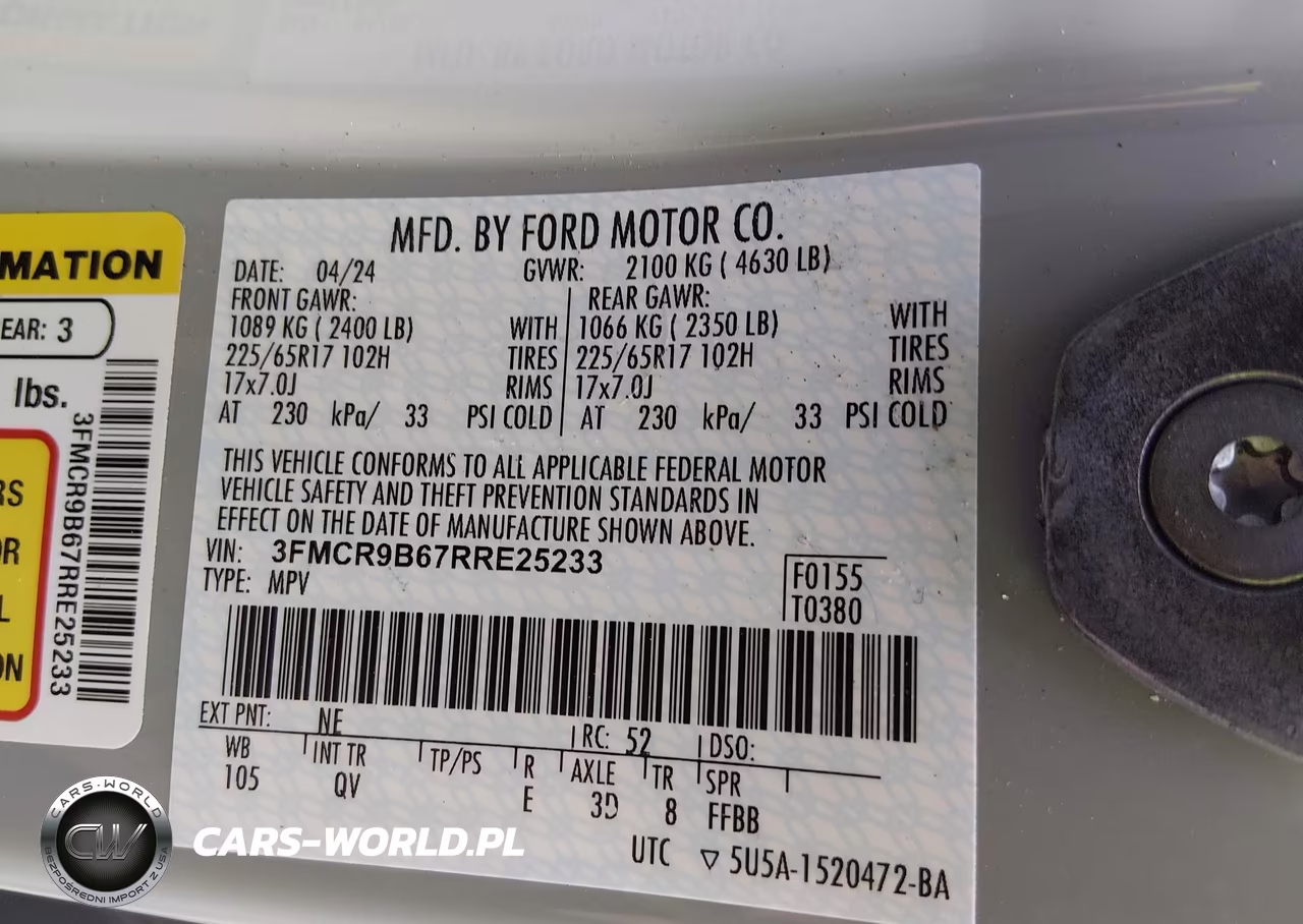 2024 Ford Bronco Sport Big Bend VIN:3FMCR9B67RRE25233 - 9