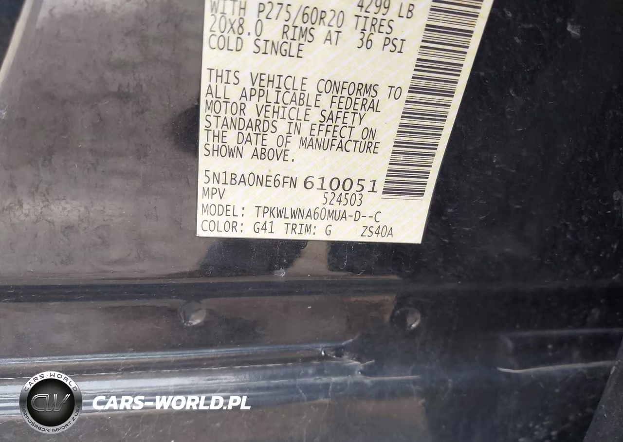 2015 Nissan Armada Platinum VIN:5N1BA0NE6FN610051 - 9